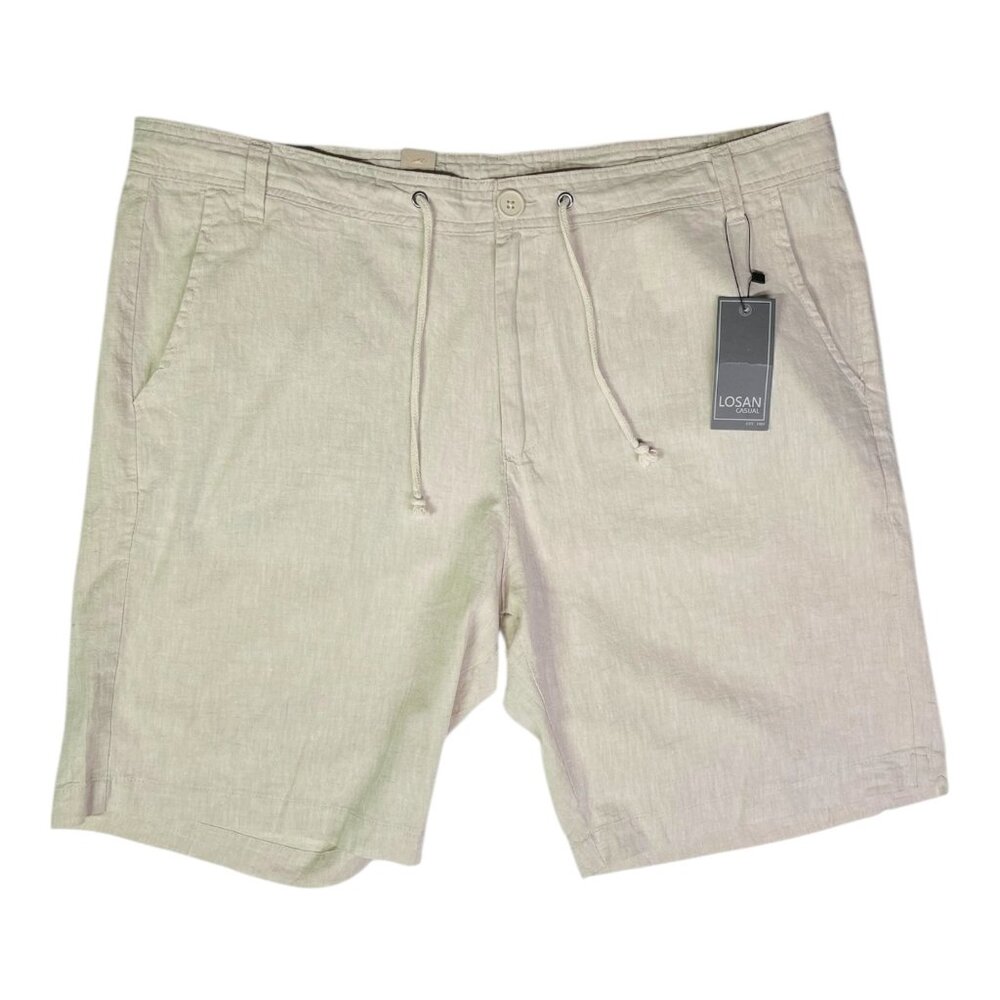 NWT Losan Spain Men's Size 40 Beige Cotton Linen Shorts